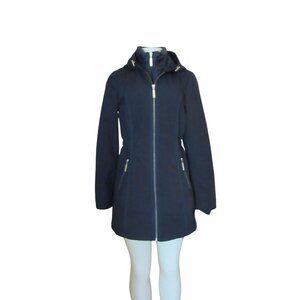 Betsey Johnson Black Soft Shell Hooded Coat Size Small